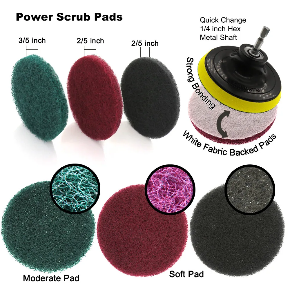 4-Inch 100 Size Green Nylon Scouring Pad 240 Mesh Chunky Polishing Rust Removing Scouring Cleaning Corundum Spot Washer