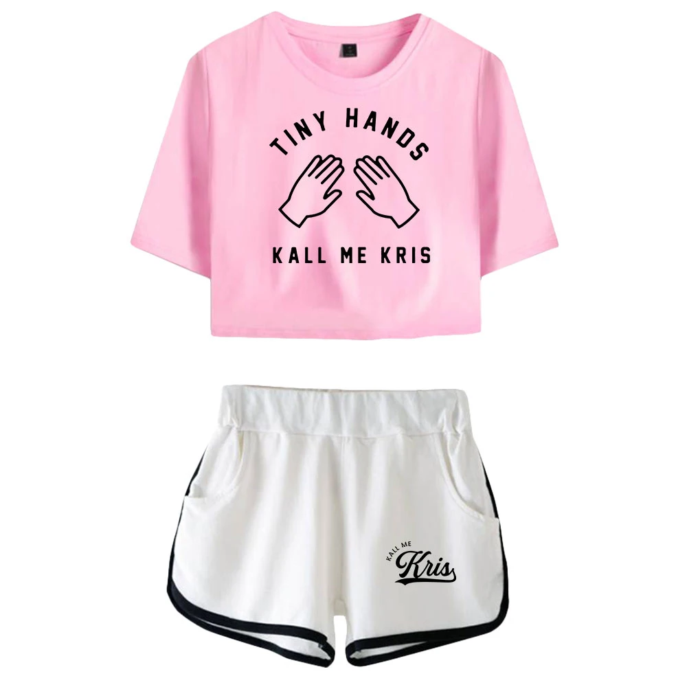 kallmekris Print Summer WomenGirl Sets Sexy Short Tops+shorts Elastic  Waist Suit Two Piece Set - AliExpress