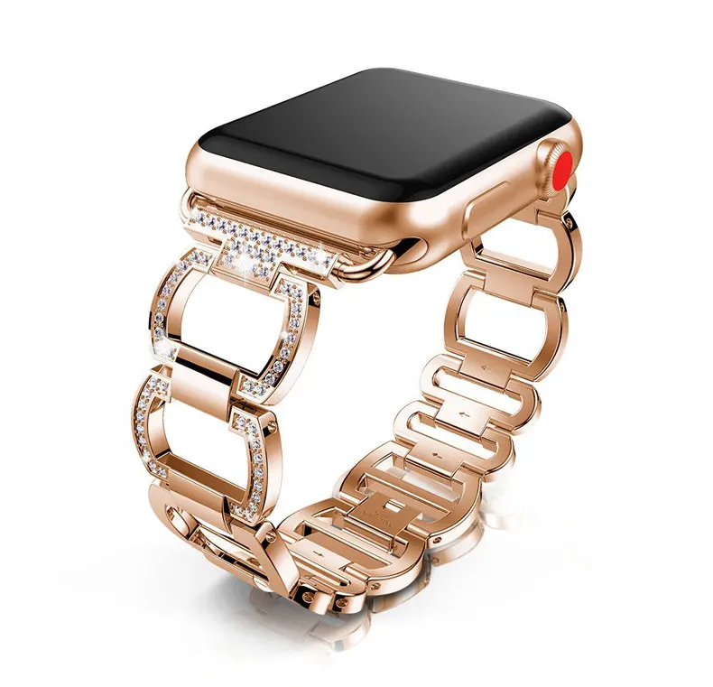 Ремешок для наручных часов Apple Watch, ремешок 42 мм 44 мм, 38 мм, 40 мм series 5/4/3/2/1 наручных часов iwatch, ремешок с бриллиантами стразы металлический браслет ссылку