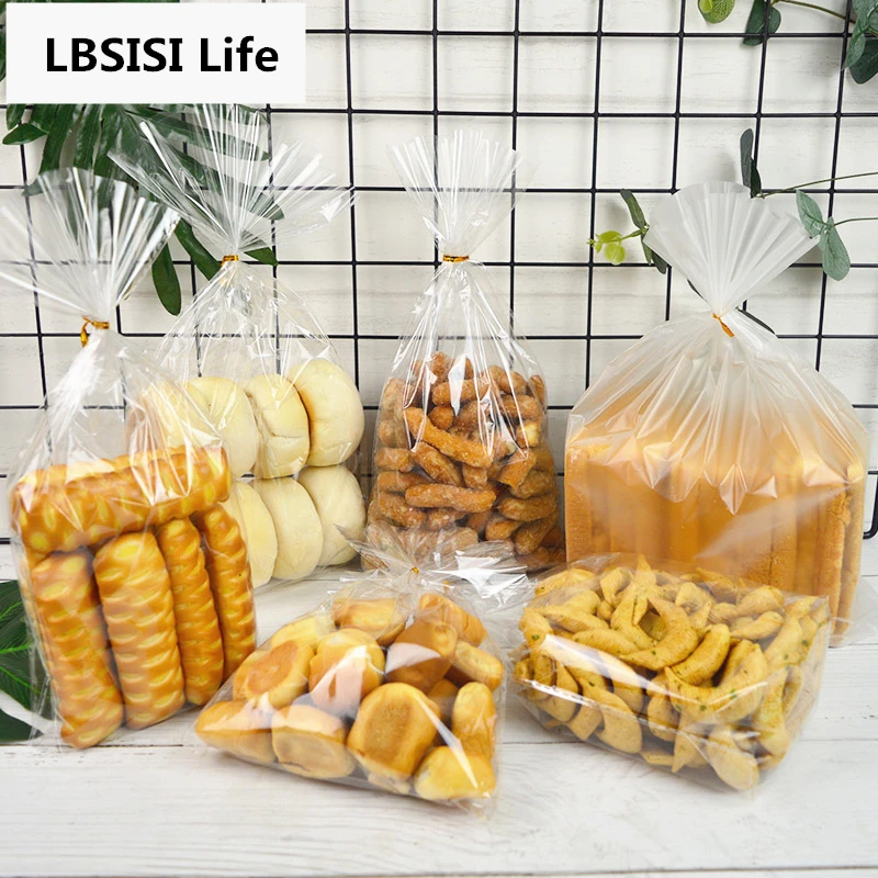 Пластиковые пакеты LBSISI Life 100 шт. прозрачная сумка для тостов хлеба Мягкая матовая