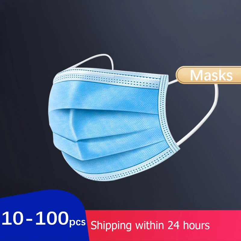 

10-100Pcs Anti Face Mask Dust Proof Mouth Mask Disposable Protective Masks Masque Features As KF94 FFP2 KN95 Ce Thickened