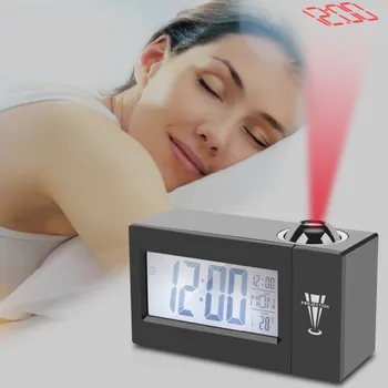 

USB Clear LED screen Digital Alarm Clock Projection Calendar Temperature Monitor Desk Clock USB Clock