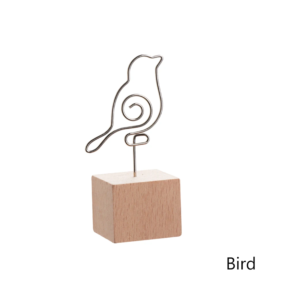 1 шт., металлическая карточка, фоторамка, круглый деревянный держатель, картинка, памятка, карта, скрапбукинги, зажимы, украшение для дома, настольный орнамент, сделай сам, подарок - Цвет: Bird 2