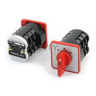 

LW5-16 Ui 500V Ith 16A 3-Bit 3-Phase Universal Rotary Cam Changeover Switch 2Pcs