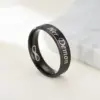 AsJerlya 6mm Couple Rings Her Demon His Angel Black Ring For Women Men Stainless Steel Eternal LOVE Jewelry Accessories 4