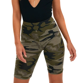 

Women Camouflage Printed Bike Shorts High-waisted Leggings Knee Pants for Outdoor Cycling Sports -MX8