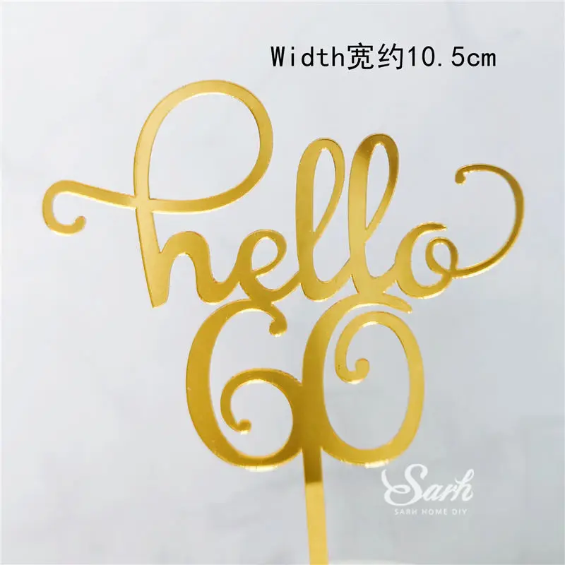 Розовый синий шар Радуга облако золотой черный крюк торт Топпер для дня рождения украшения выпечки Oh Baby love подарки - Цвет: 2pcs 60
