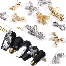 

1Pcs Nail Diamond Charms Bowknot Butterfly Jewelry DIY Zircon Rhinestones Nail Art Supplies Shiny Pearl Crystal Bow Accessories