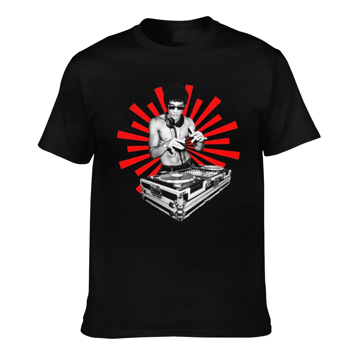 

Bruce Lee DJ T Shirt Kung Fu Star Cotton Man T-Shirt Short Sleeves Graphic Tee Shirt Streetwear