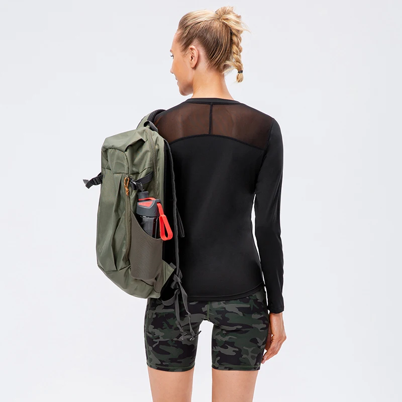 Women Long Sleeve Yoga Tops Quick Dry Fitness Sport Top Mesh Stitching Sportswear Outdoor Running Jogging Sport Shirt sports t shirt yoga top yoga shirt sports shirt