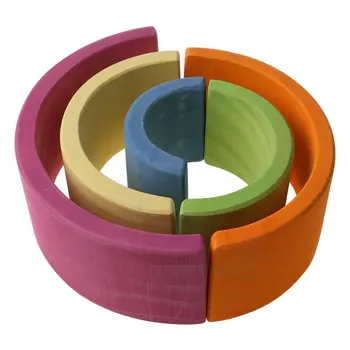 

6pack Extra Large Rainbow Tunnel Stacker Pikler Triangle Toy Wooden Toys for kid