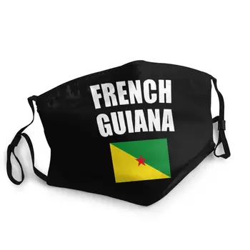 

French Guiana Flag Unisex Washable Mouth Face Mask Printed Franzosisch Guayana Anti Dust Protection Mask Respirator