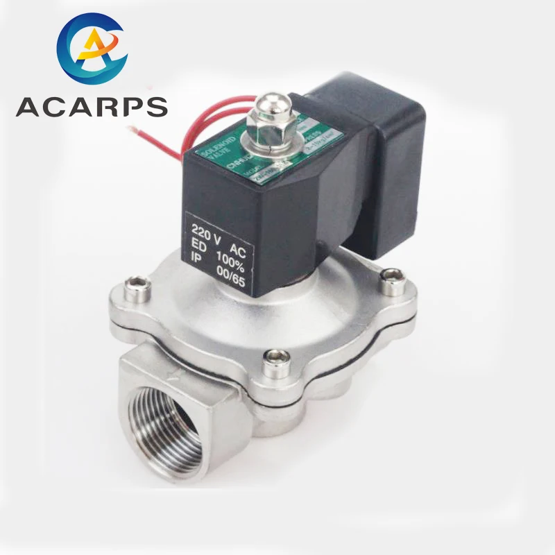 24vdc 2 дюймовый Соленоидный клапан 12v DN50 N/C электрический из нержавеющей стали для 12