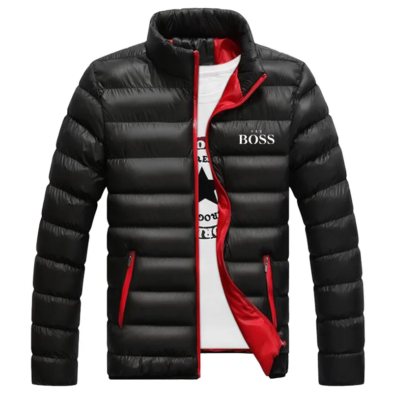 

Winter Jacket Men Yes Boss Fashion Stand Collar Male Parka Jacket Mens Solid Thick Jackets and Coats Man Winter Parkas