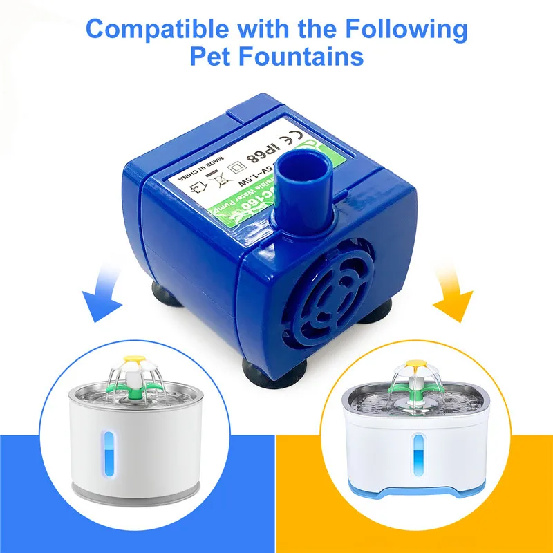 Water Pump Cats Dog Drinking Fountain Bowl Brushless Motor Engine Accessories Drinker For Pets Cat Drink With LED DC 5V | Дом и сад