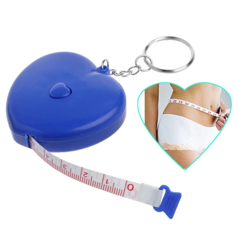 

Keychain Portable Retractable Ruler Heart-shaped Tape Measure 1.5m