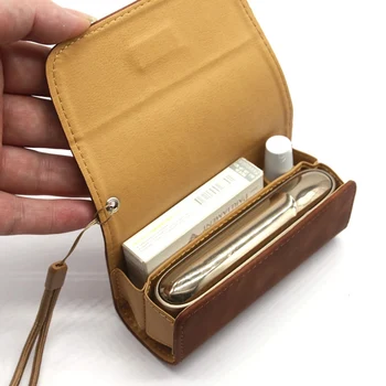 

Flip Double Book Cover Case Cigarette Pouch Bag Holder Cover Wallet Leather Case For Iqos 3.0 Electronic Cigarette Accessories