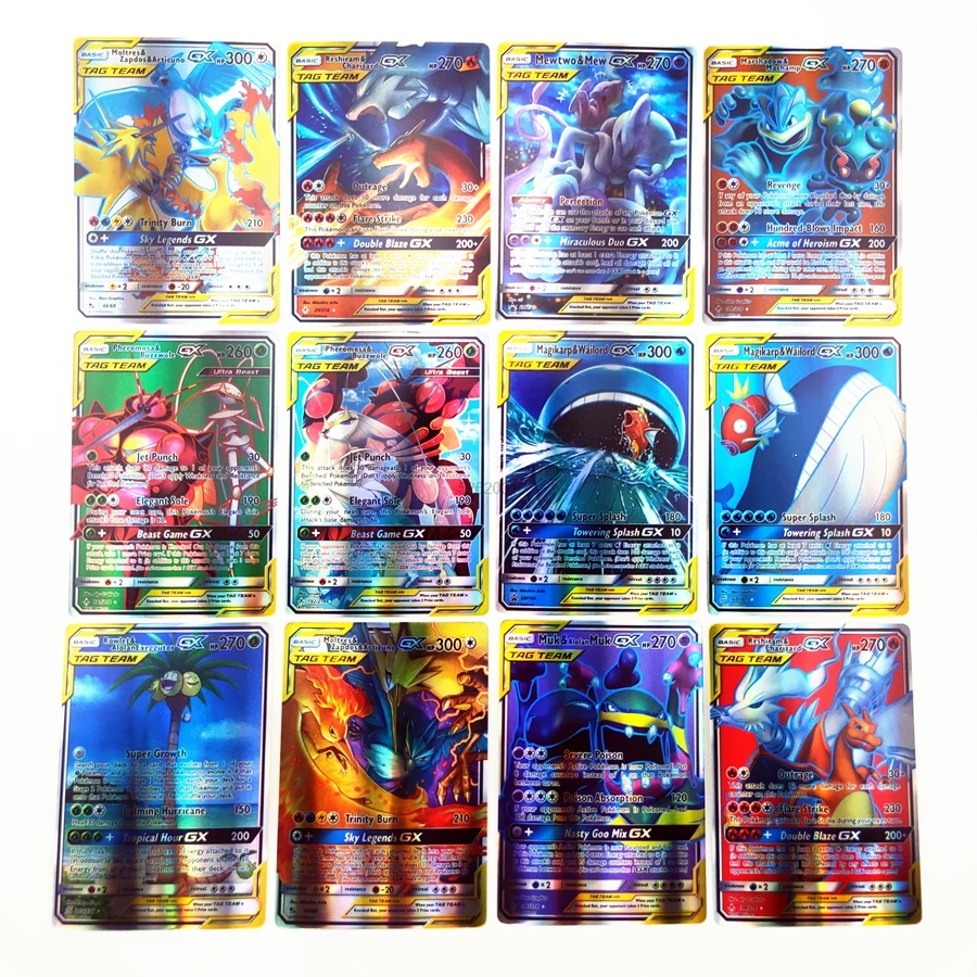 TAKARA TOMY 120 шт. карты покемона с 80tag team 20mega 20 ultra beast Gx|Коллекционные игральные карты| |