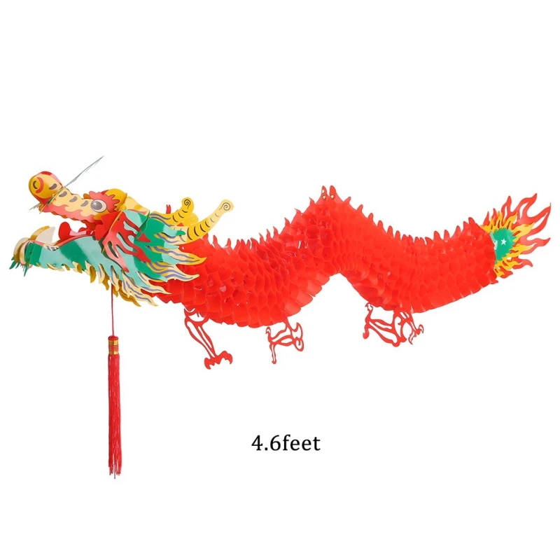 Китайский дракон, бумажное украшение, украшение с кисточкой, Декор для дома, подарок, китайский год, висящее искусство, ремесло, Рождественское украшение