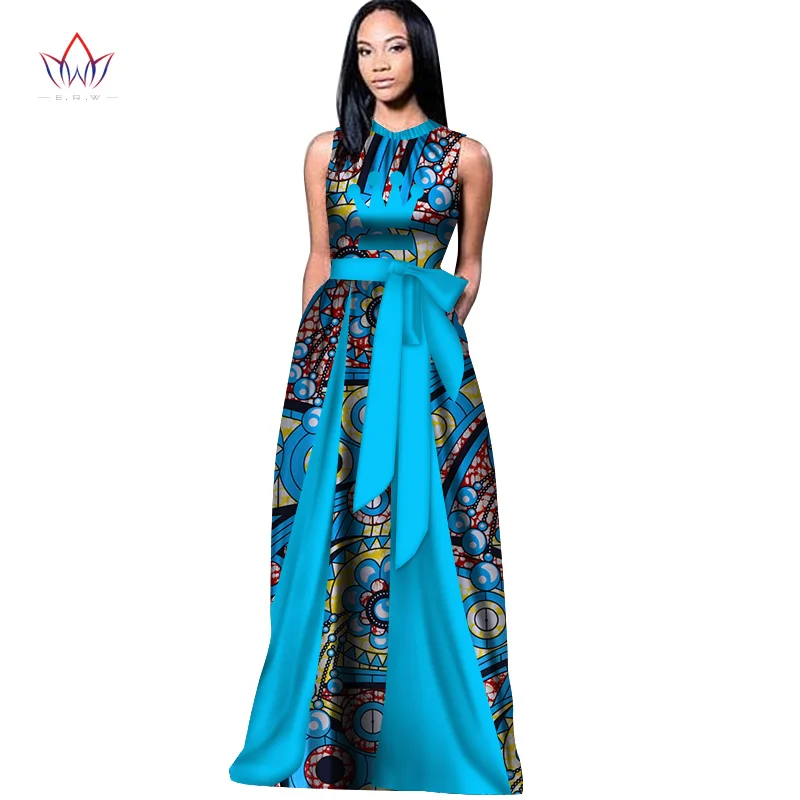Летние макси платья африканские платья для женщин Vestidos платье с большим бантом африканская одежда платья с открытой спиной WY2788 - Цвет: 17