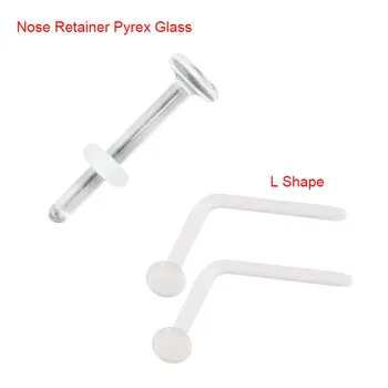 1Pc 0.8-2.4mm 코 리테이너 파이렉스 유리 귀 플러그, 터널 귀 나선형 테이퍼 연골 귀걸이 건염 리테이너