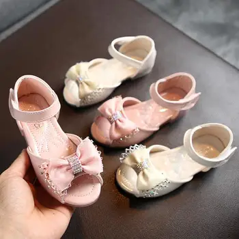 

Hot SALE Summer Kids Sandals For Girls Princess Shoes Children Beach Little Girls Open Toe Bow-knot Casual Sandals Fashion Party