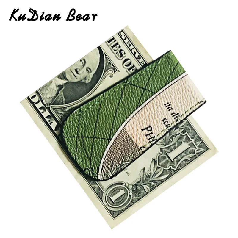 

KUDIAN BEAR Magnetic Money Clips Wallet Women PU Leather Map Pattern Men Money Clamps Fashion Cash Holder Carteira BIH130 PM49