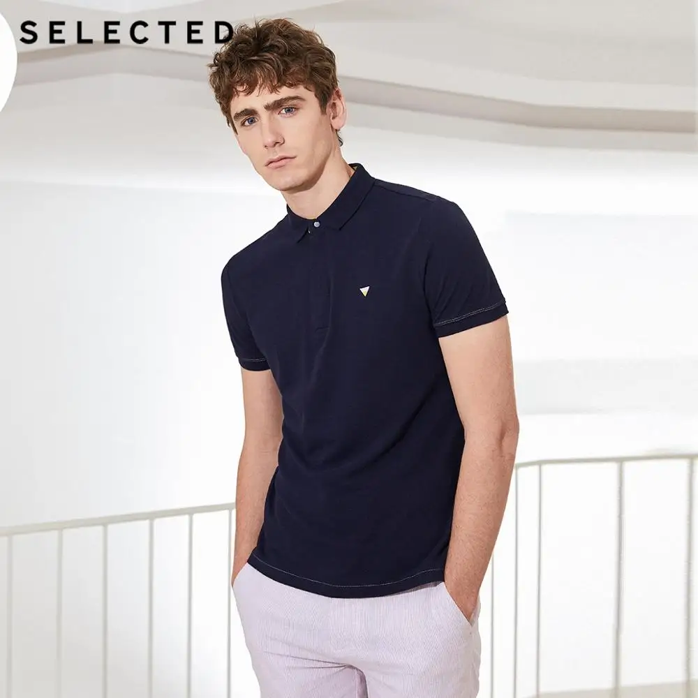 Мужская рубашка с отложным воротником Однотонная короткими рукавами 419206528|Поло| |