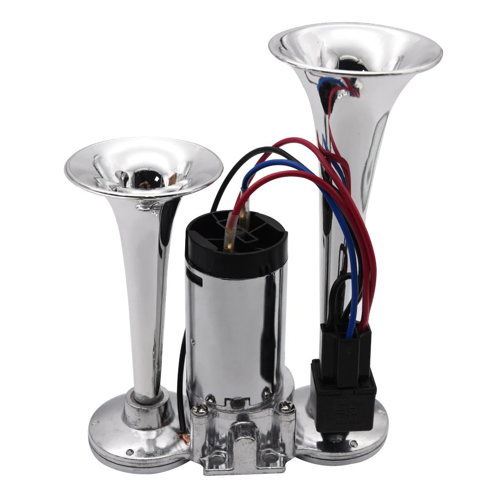Motorcycle Car 12V Compressor Air Horn with Wires Relay Dual Trumpet 110DB Super Loud Horn Bocina for Boat Lorry Truck Auto car siren horn car air horn motorcycle horn air horn