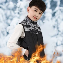 Outdoor Children's Winter Heating Vest Cotton USB Infrared Electric Heated Jacket Vest for Fishing Hunting Camping