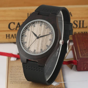 

Wooden Watch Men Lightweight Genuine Leather Band Quartz Wooden Mens Watches Classic Dial Male Timepieces Clock Erkek Kol Saati