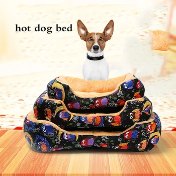 

Warm Double-Cushion Hot Dog Bed Puppy Printed Owl Bed Soft Fleece Dog House Pet Bed for Dog and Cat Dog Kennel Drop Shipping
