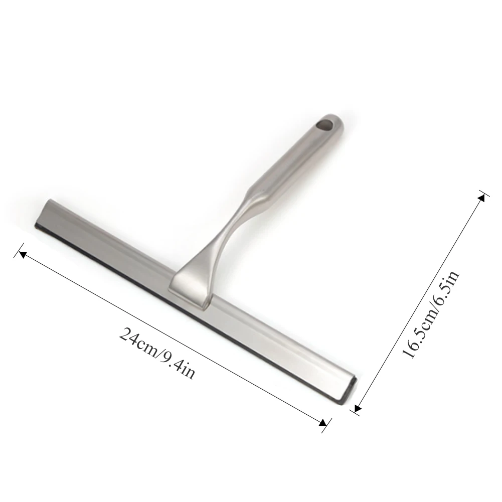Bathroom Mirror Glass Wiper Rustproof Cleaner Stainless Steel Tool Kitchen Window Squeegee Washing Scraper Car Home With Hook