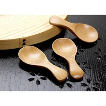 4 шт., деревянная круглая ложка в японском стиле, домашняя ложка для мороженого, чая, приправа, ложка, Новинка