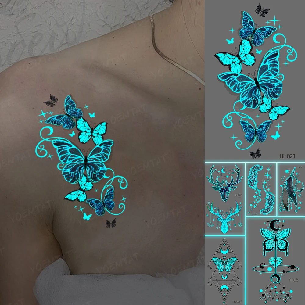 Tatouage Ephemere Femme Papillon Autocollants De Tatouage Temporaire Papillon Vert Brillant, Accessoires De  Fête Pour Bras Lavables, Faux Tatouage Pour Hommes, Femmes Et Enfants -  Temporaire Tatouages - AliExpress