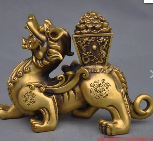 922 + китайский латунный по феншуй Дракон Yuanbao ruyi храбрые солдаты Pixiu крыло зверя