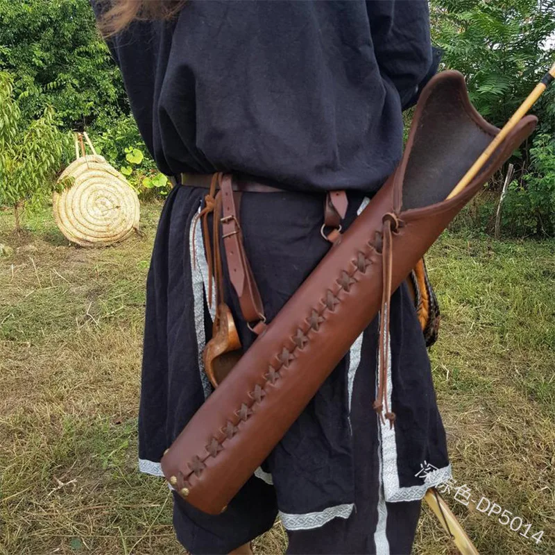 Аксессуары для костюма в средневековом стиле Кожаная поясная сумка со стрелами