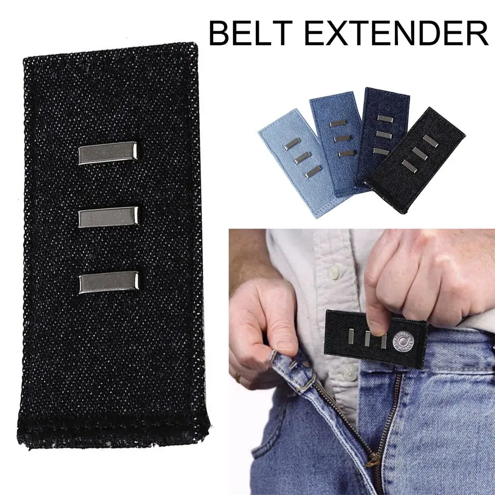 Durable Cintura ligera Extender Hebilla Gancho de metal para coser Extensor de banda Banda Gancho y cierres de ojos para pantalones Negro