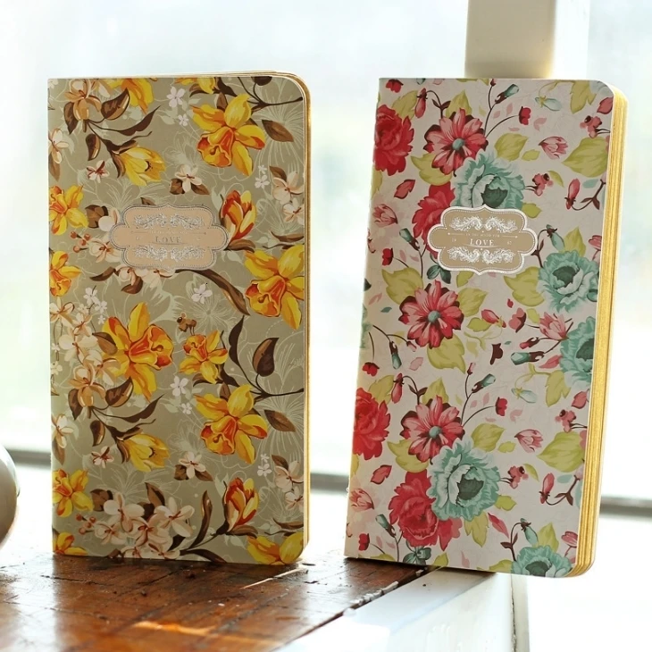 "Цветочная любовь" красивый винтажный дневник карманный блокнот Kraft Blank Freenote дневник блокнот