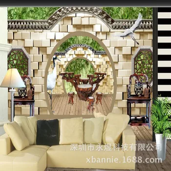 

3D Chinese Style Stereo Seamless TV Backdrop Living Room Sofa Bedroom Mural Cool