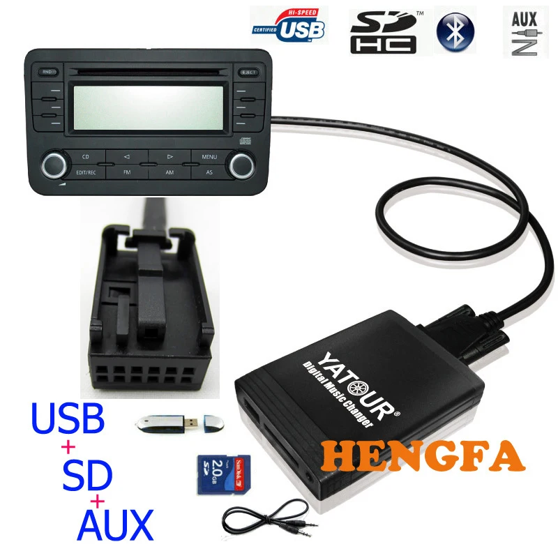 Автомобильный цифровой музыкальный переходник Yatour USB MP3 AUX адаптер для Peugeot 207 Citroen