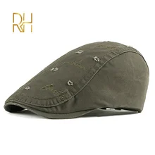 Мужские шапки-береты, Кепка для гольфа, вождения, защита от солнца, плоская кепка, модные хлопковые береты, кепка s для мужчин, повседневная остроконечная Кепка, козырьки, кепка RH