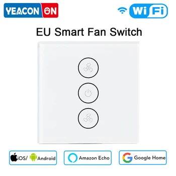 

TuyaEU/US Tuya Smart Life WiFi Smart Ceiling Fan Switch APP Remote Timer and Speed Control Compatible with Alexa and Google Home
