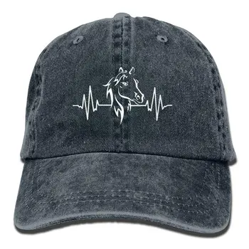 

Men and Women Horse Heartbeat 1-1 Vintage Jeans Baseball Cap