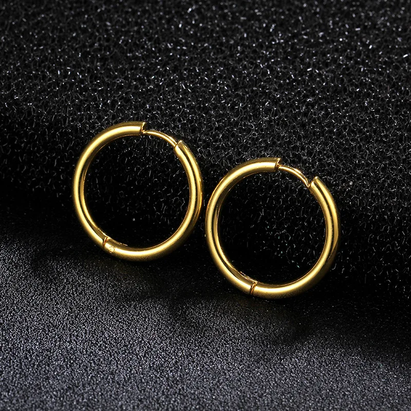 

Simple Golden Ear Bone Hoop Earrings For Men Women Hot Brand Mini Small Round Circle Earrings Creole Argollas 8-20mm