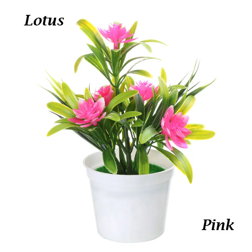 lotus-pink Свадебные реквизиты для фотосъемки вечерние настольные орнаменты реалистичные растения Моделирование цветок горшечные украшения для дома - Цвет: lotus-pink