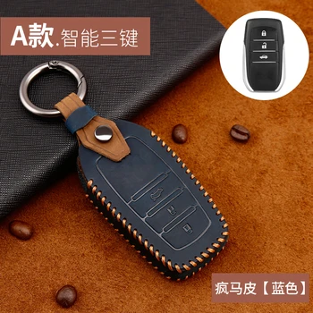 

Leather Car Key Case Cover For Toyota Chr C-hr Land Cruiser 200 Avensis Auris Corolla Smart Keychain Shell Accessories