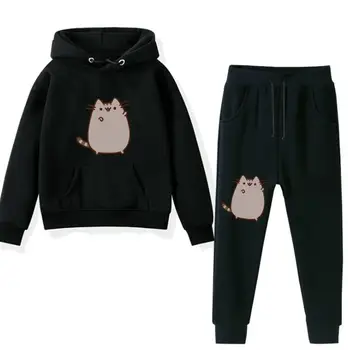 

2020 Kids Girls Preston Playz Hooded Sweatshirt Pants 2pcs Sets Autumn Children Boys pusheen Printed Hoodies Trousers Suits