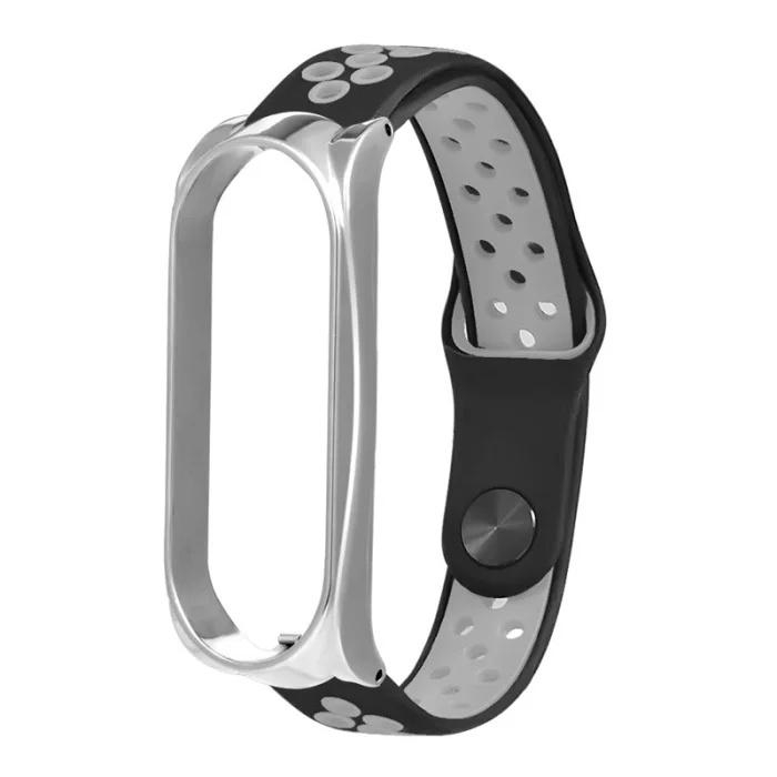 Силиконовый ремешок с металлическим чехлом для Xiaomi Mi Band 3/4 LHB99