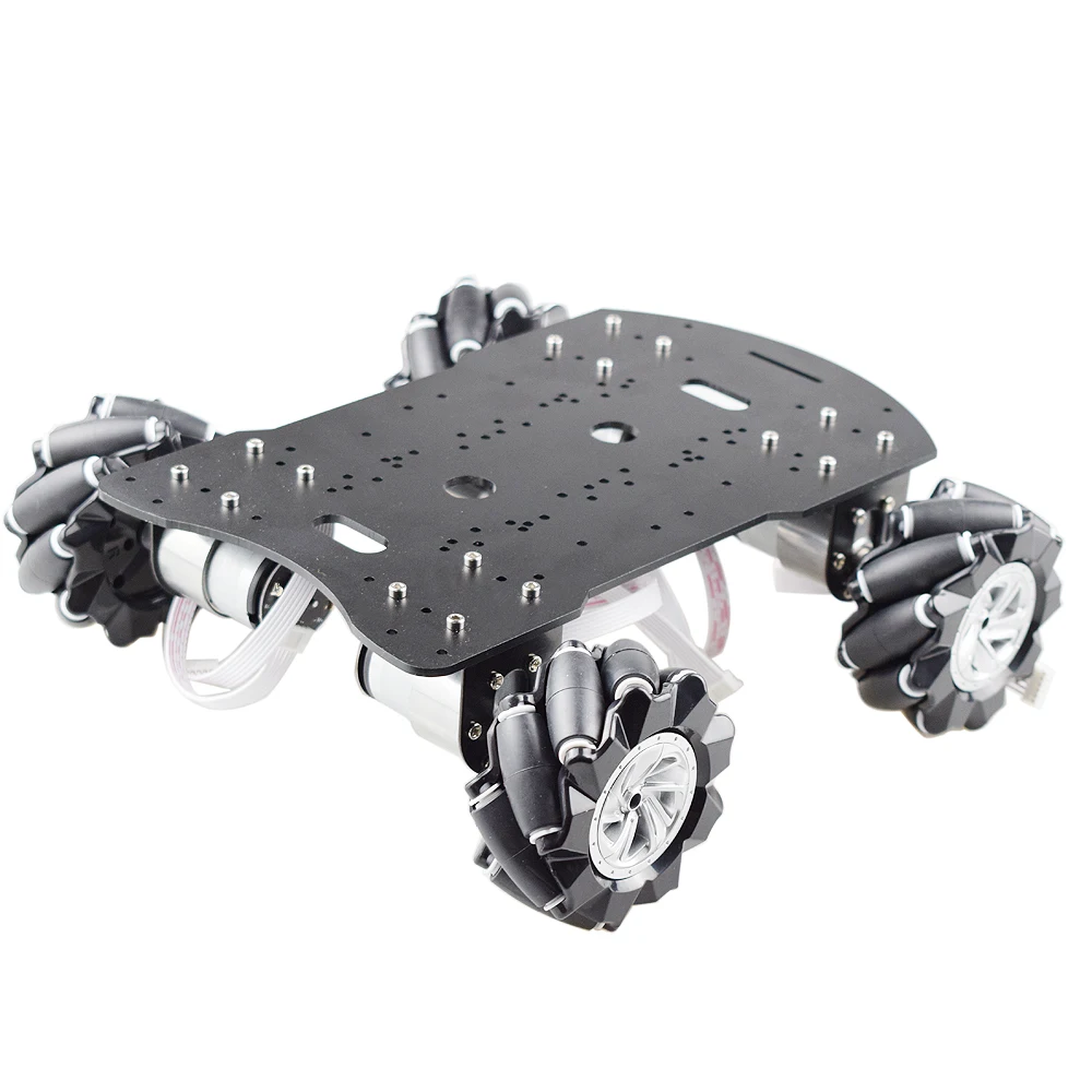 Moebius 4Wd 80Mm Mecanum Wheel Robot Car Chassis Kit Con Motore Encoder Dc 12V Per Arduino Raspberry Pi Progetto Fai Da Te Stem Toy